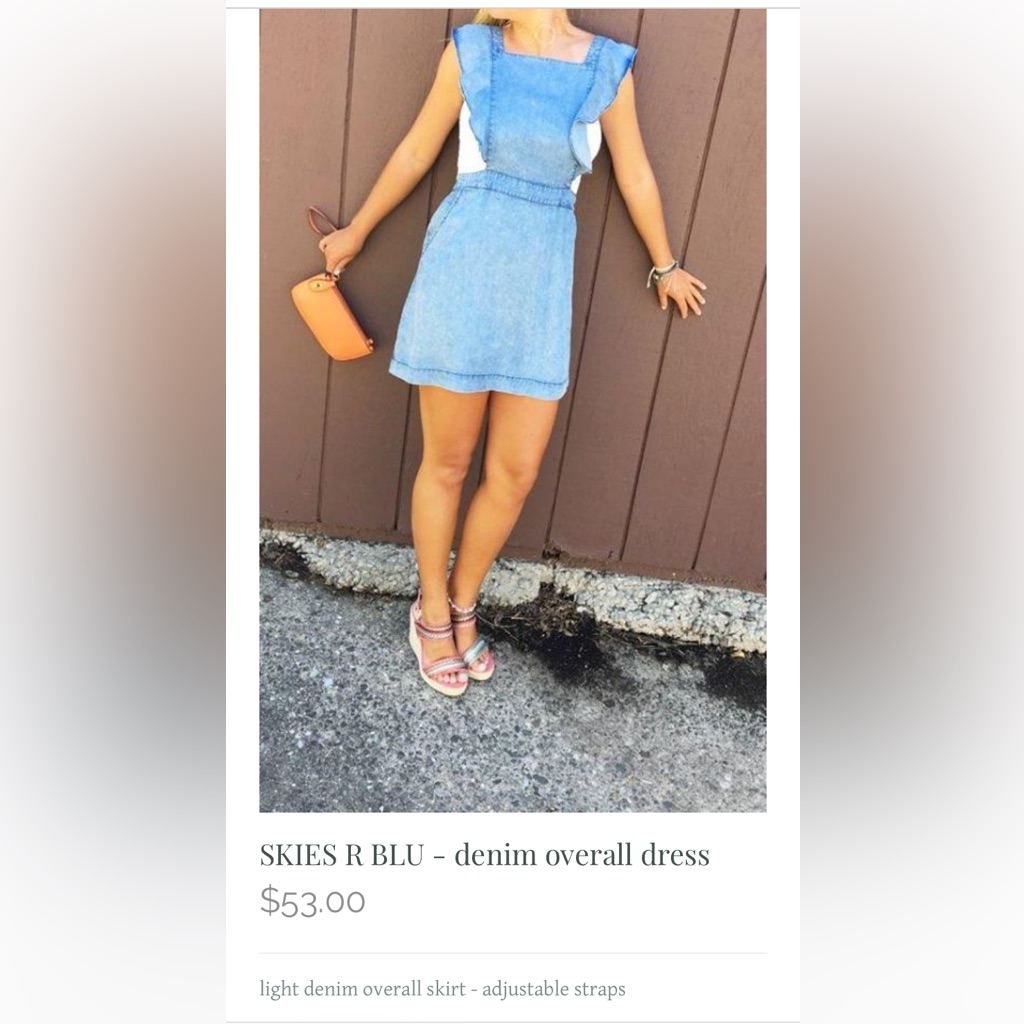 Skies Are Blue Denim Overall Dress